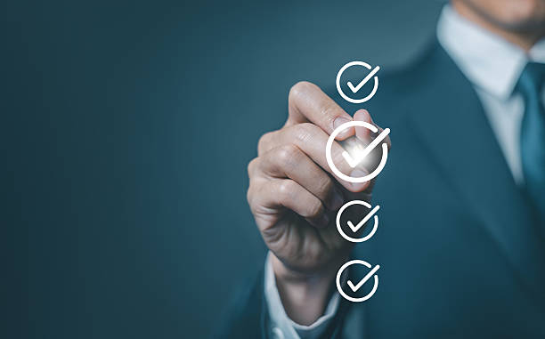 istock tick check mark in a checklist. concept of form audit, and certificate digital, process of audit 2218777497