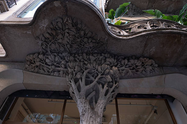 Interesting Art Nouveau Architecture Buildings facade in Barcelona, Spain. (Arquitectura modernista).