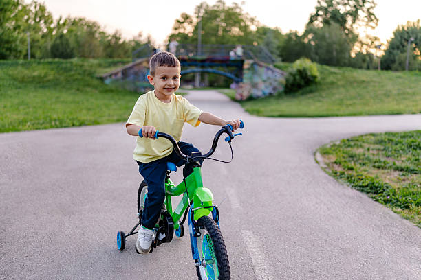 Chinese boy riding a bike