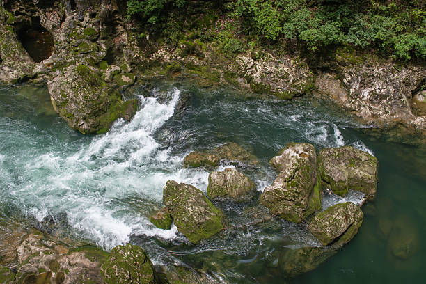 The running stream in the mountain