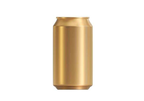 istock Gold aluminum drink can isolated on white background 2218779473