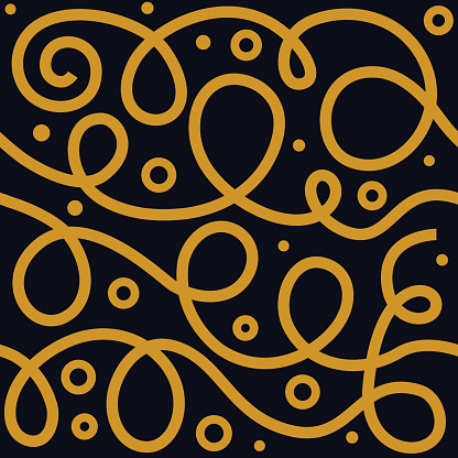 Golden Loop Doodle Seamless Pattern Stock Illustration - Download Image ...