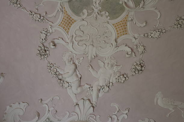 Beautiful interior design and ornaments of ancient times in southern germany