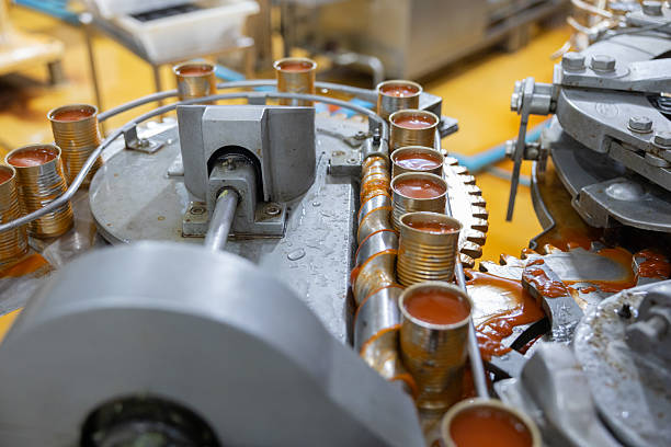istock Canned food production with sauce overflow 2218795128