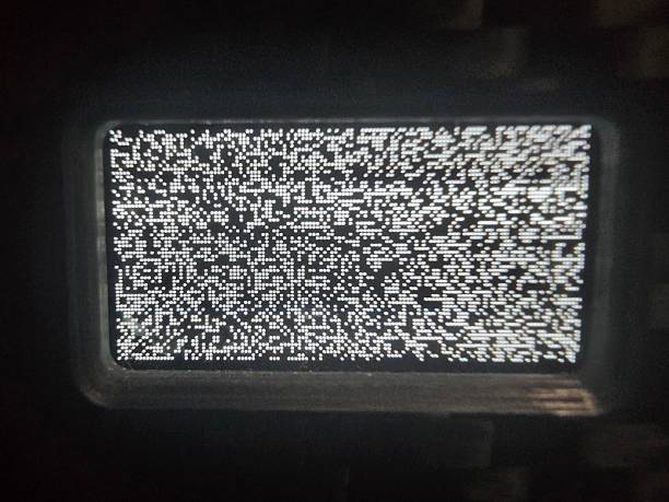 istock Digital glitch art showcasing random static noise on a display screen with dark background emphasizing abstract texture and pattern in monochrome aesthetic 2218800171
