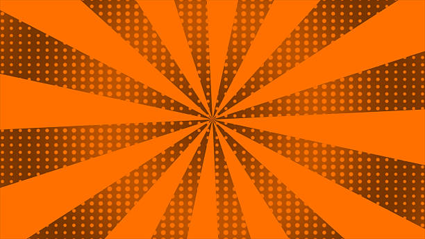 istock Modern comic style central concentrated rotating lines Orange futuristic radial background 2218804421