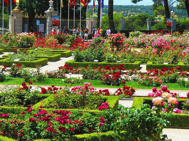 Sabatini Gardens and Royal Palace, Madrid, Spain.