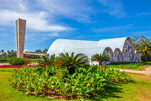 Belo Horizonte, Minas Gerais, Brazil - June 5, 2025: St Francisco de Assis Church, Touristic Attraction, Part of the Pampulha Modern Ensemble (Lagoa da Pampulha)