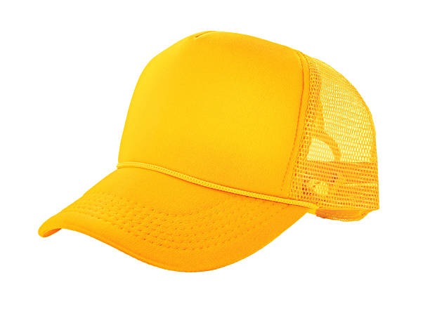 istock Yellow mustard flat cap side view isolated on white background 2218824555