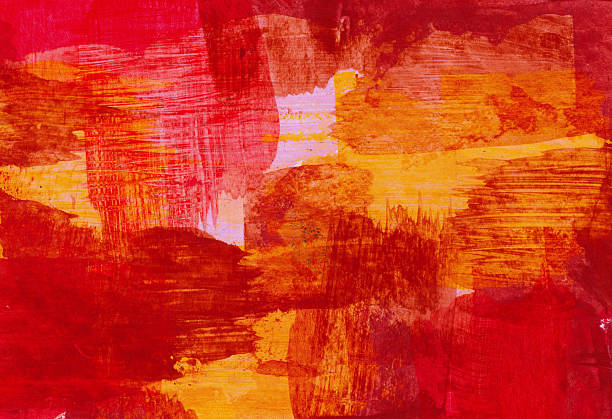 Hand painted abstract background, hand painted with colors of red, pink and yellow.