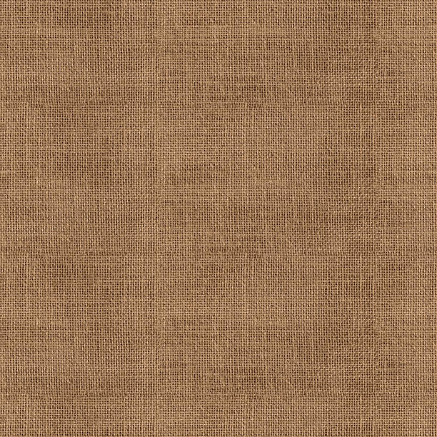 Brown linen fabric seamless background texture - natural textile sack cloth pattern