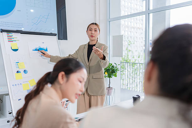 istock Asian business group meeting, document work, investment structure chart, work in the office 2218852609