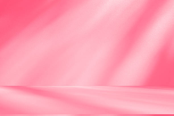 istock Wall interior background, studio, and backdrops show products. with shadow from window color white and pink light. background for text insertion and presentation of product 2218854785