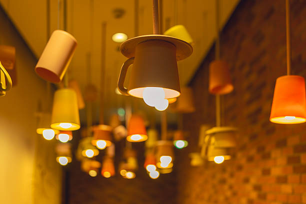 istock Decorative indoor modern lamp hanging on wall and ceiling. 2218859004