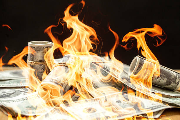 istock Inflation's Burn: Money Up in Flames 2218869985