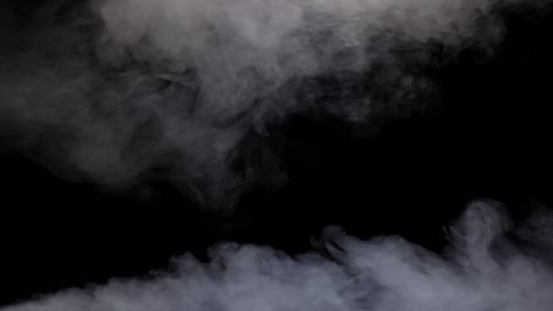 Mysterious Grey Smoke Against a Deep Black Background