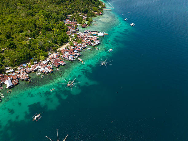 Samal Island with stilt houses. Davao, Philippines.