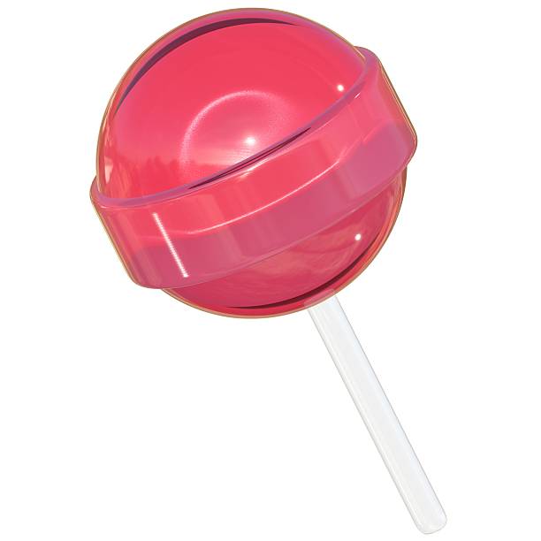 Lollipop candy Y2K 3D rendering cute clear glass