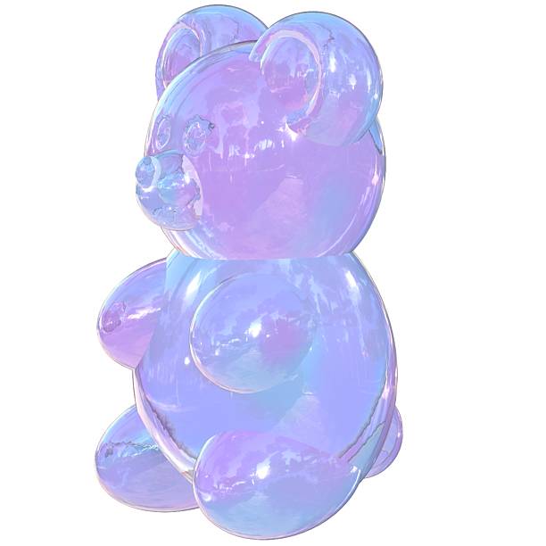 Gummy bear Y2K 3D rendering cute clear glass