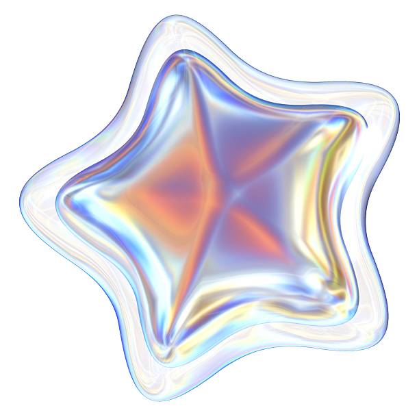 istock Star 3D abstract shapes illustration with chrome effects 2218879571