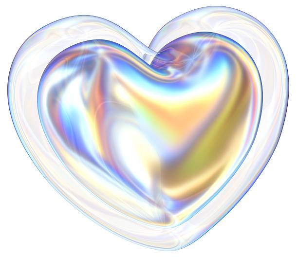 istock Heart 3D abstract shapes illustration with chrome effects 2218879592