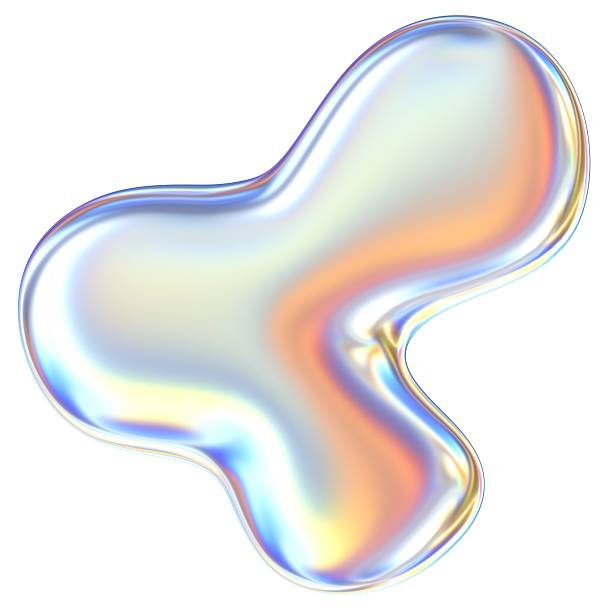 istock Fluid free from 3D abstract shapes illustration with chrome effects 2218879614
