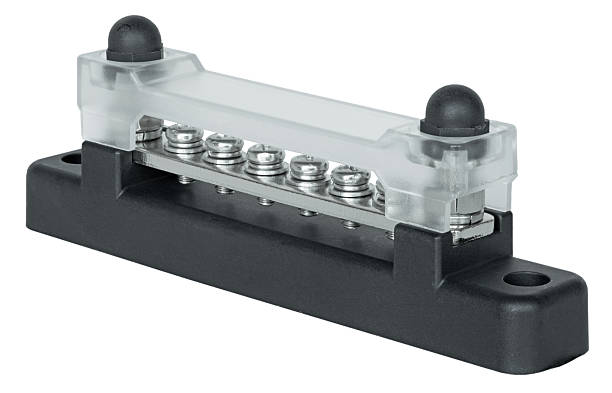 istock Closeup of a busbar for small projects with black base and caps 2218883852
