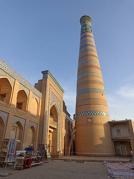 istock Ichan Kala Street, Khiva Old Town, lit by the setting sun 2218888321