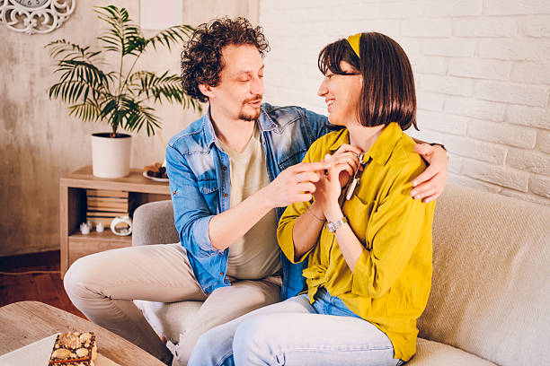 istock Happy couple in new home 2218893087