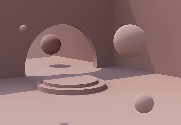 istock A sophisticated minimalist podium design with subtle mocha and mousse tones and floating spheres. 2218894407