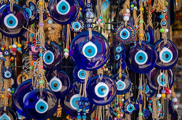 istock Nazar Boncuk (evil eye) souvenirs in Side, Turkey. 2218901389