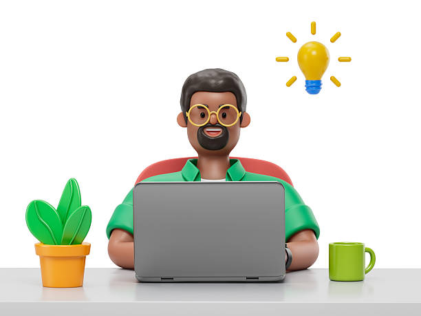 istock A man sits at a desk with a laptop 2218901982