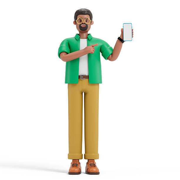istock Businessman pointing to blank phone screen 2218903539