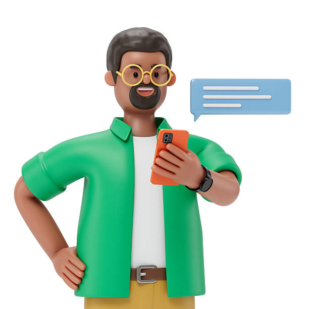 istock Man in business attire with phone and speech bubble 2218903542