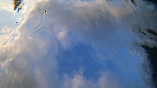 istock Abstract reflection of sky and clouds on water surface 2218907116