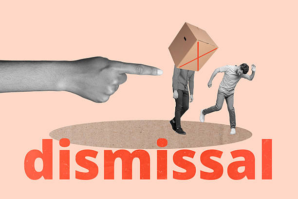 istock Creative design artwork collage of fired jobless conflict failure hand gesture finger point dismissal two young man walk away box head 2218907669