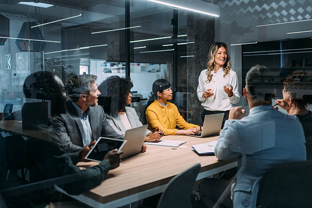 Team of professionals during a meeting.