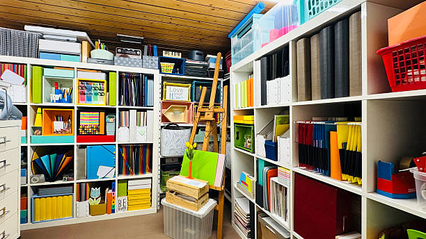 istock Home office storage room packed with office supplies 2218933268
