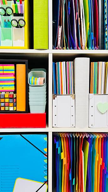 istock Home office storage room packed with office supplies 2218933373