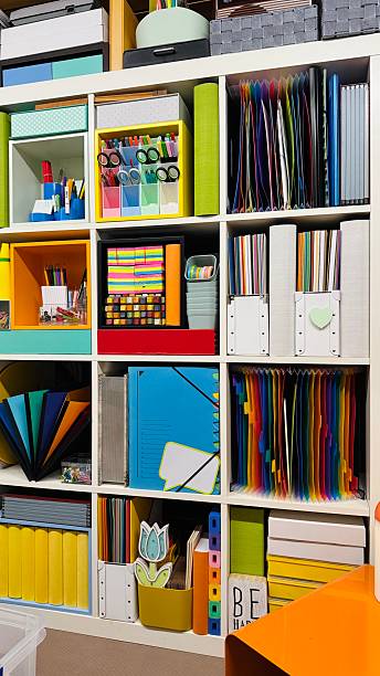 istock Home office storage room packed with office supplies 2218933424