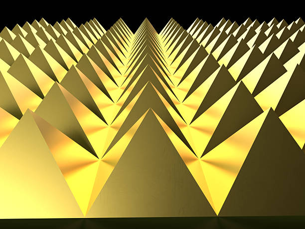 istock 3D illustration of a background filled with pyramids and square pyramids 2218937874