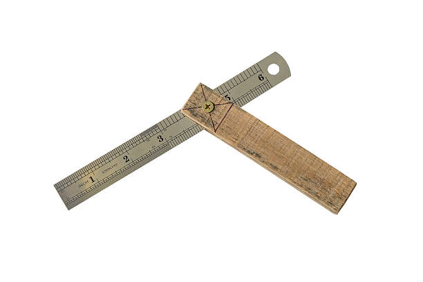 istock Home made Wooden sliding bevel on white background 2218946197