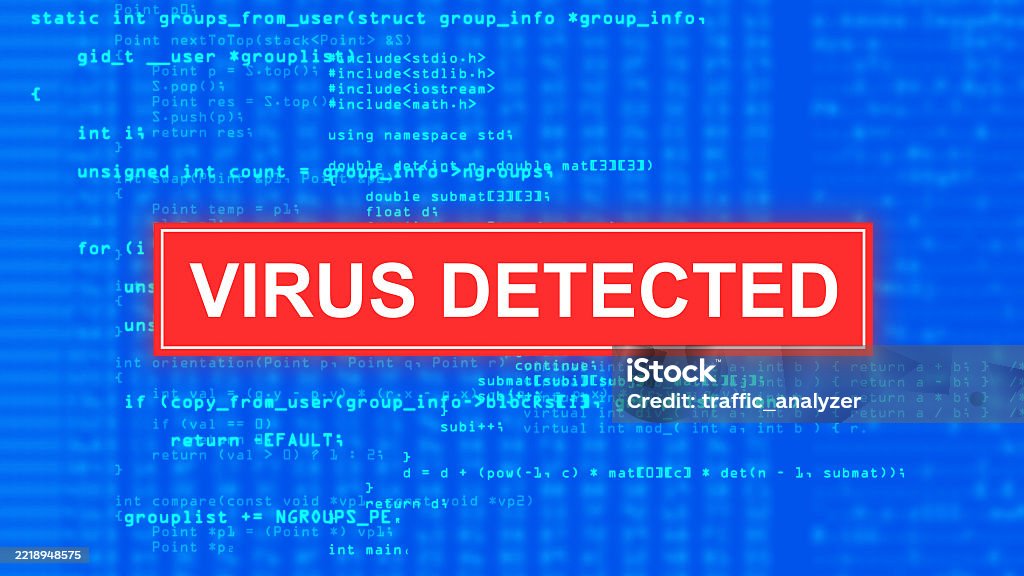 Virus Code Image Code Background Virus Detected Stock Illustration - Download Image Now ...