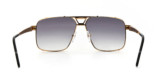 istock Sunglasses back view isolated on white background. Mens eyeglasses Square frame inside view with uv lens against sunlight. Glasses rear view modern style for design template and poster 2218952332