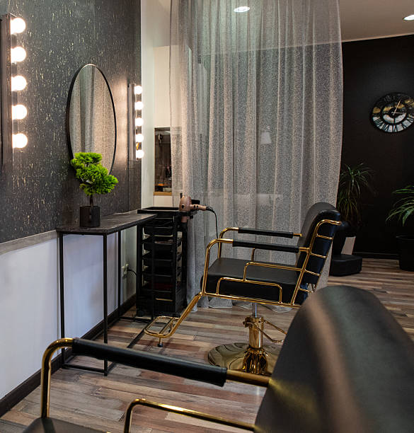 istock Modern hair barbershop salon interior design 2218952450
