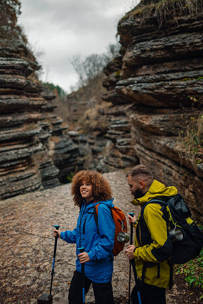 istock Hikers exploring stunning rock formations in nature 2218965305