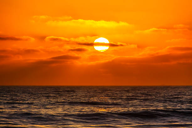 Beautiful sunset in Tijuana Beaches in a mild summer