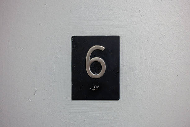 istock number six door sign with braille 2218975774
