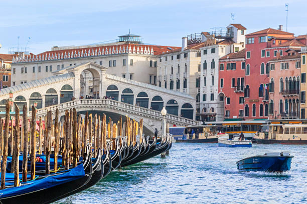 istock Gondolas and Rialto Bridge Venice 2218981596