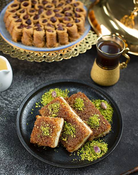 istock Basbousa pieces, luxurious Arabic Middle Eastern treat for Eid. 2218996140